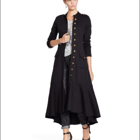 DENIM and SUPPLY RALPH LAUREN Navy BLUE Long Military Officer's Coat Small - Picture 2 of 16